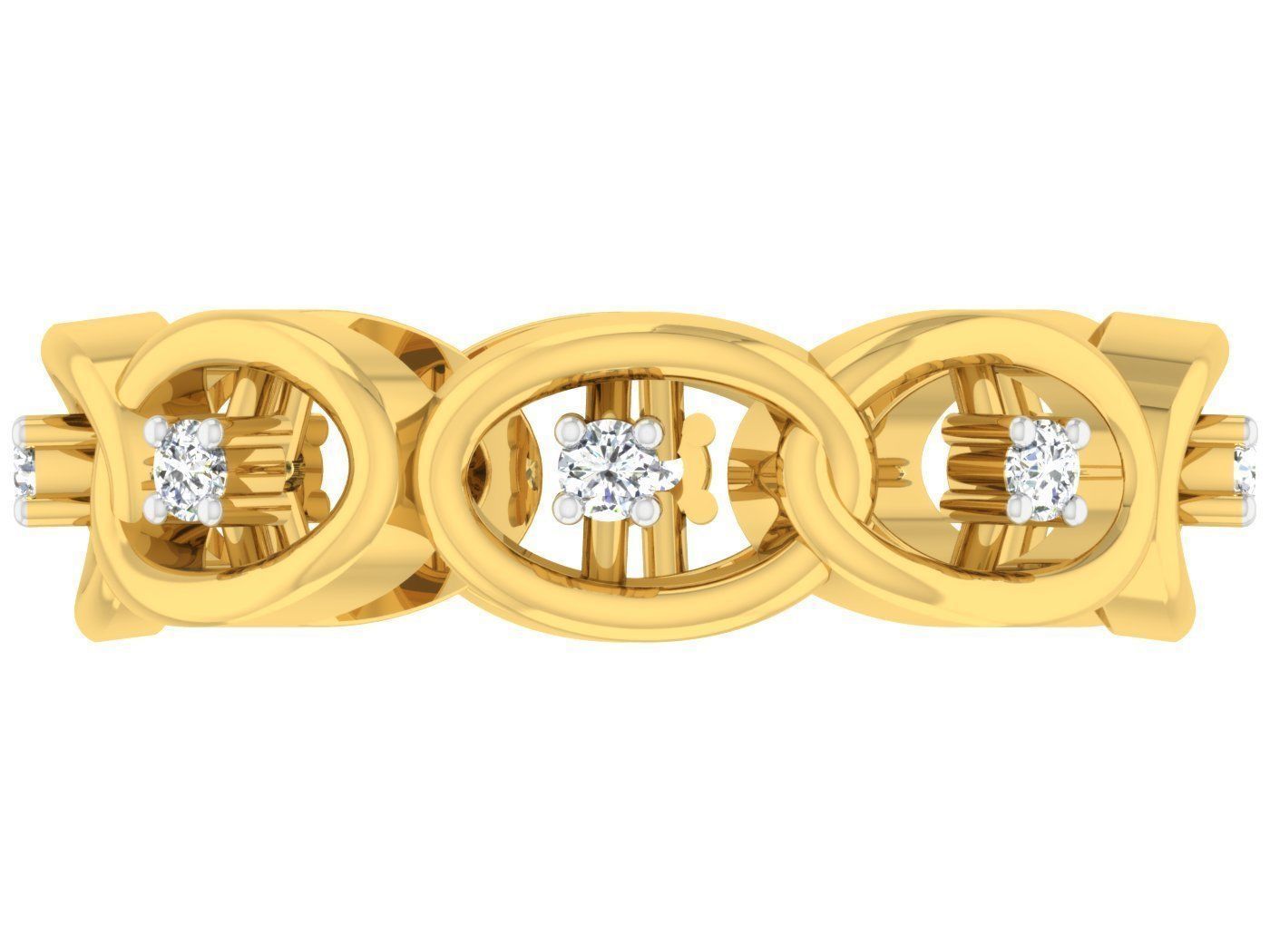 Golden ring with diamonds 3D print model 24 3D print model_1