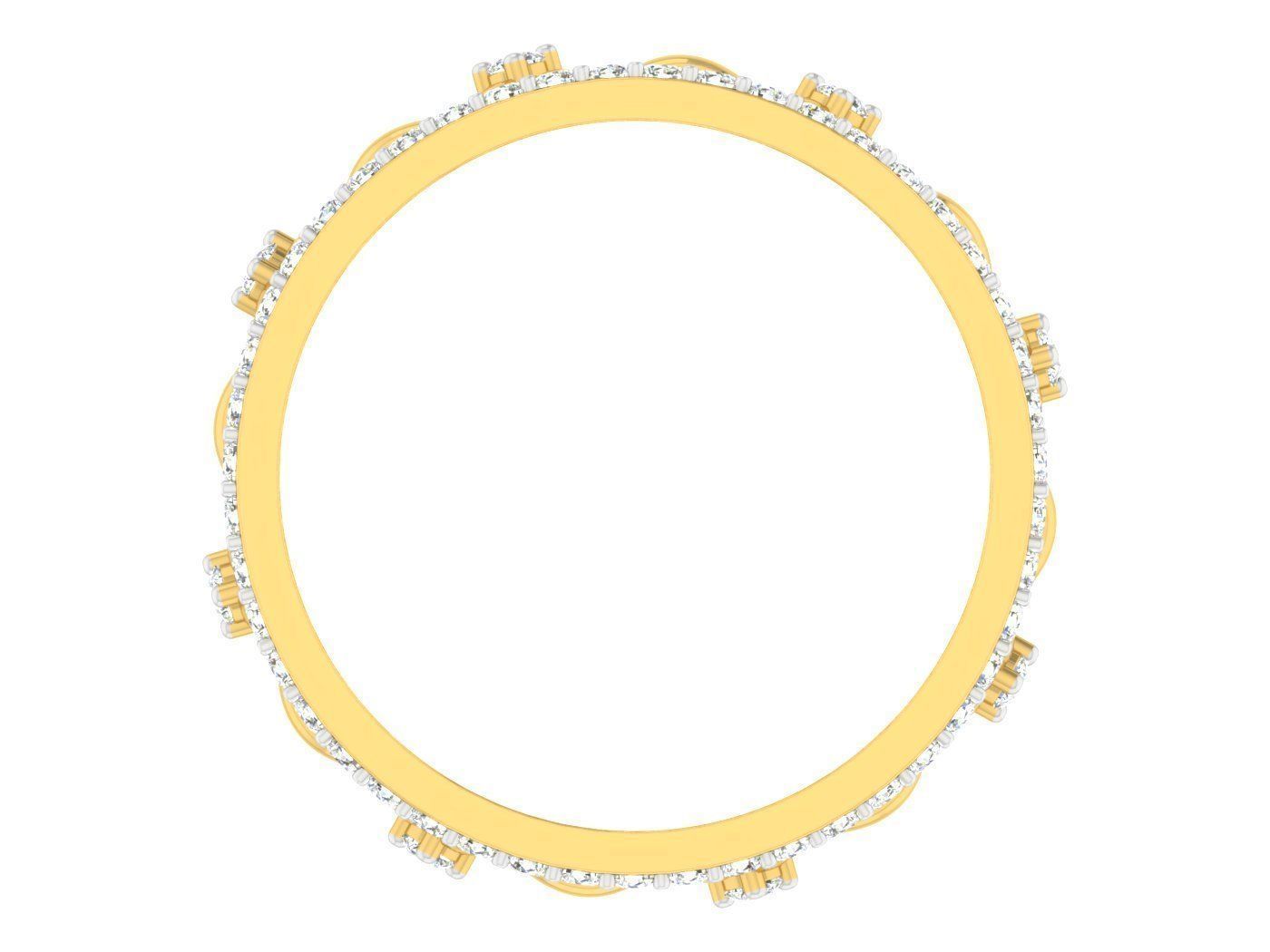 Golden ring with diamonds 3D print model 16 3D print model_3