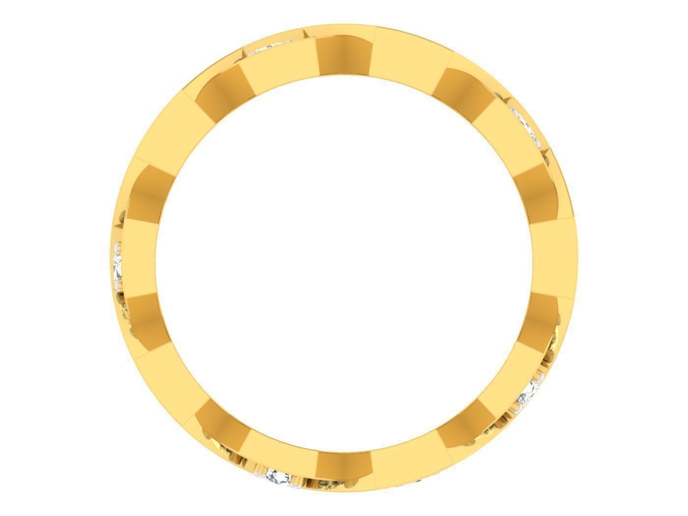 Golden ring with diamonds 3D print model 15 3D print model_3