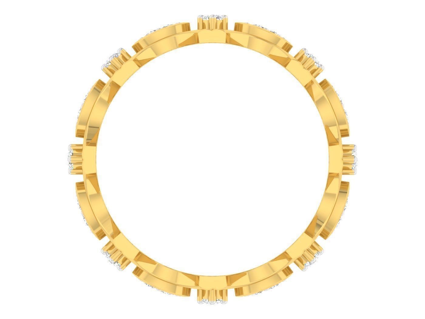Golden ring with diamonds 3D print model 14 3D print model_3