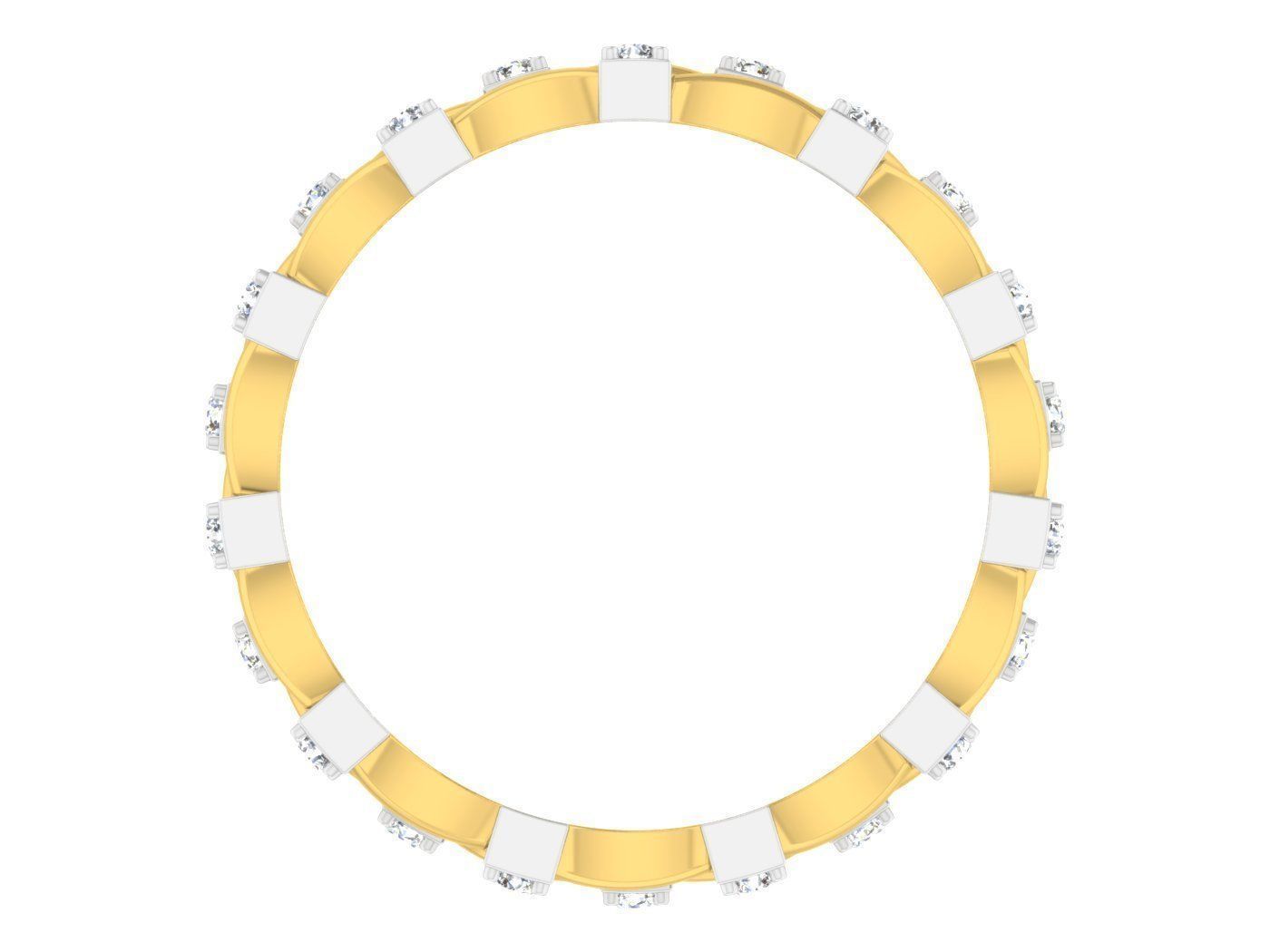 Golden ring with diamonds 3D print model 10 3D print model_3