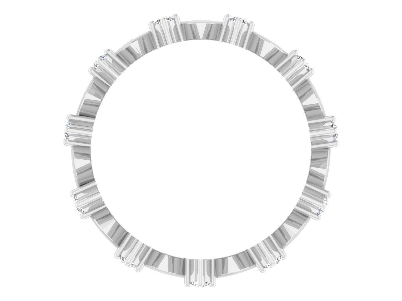 Silver ring with diamonds 3D print model 1 3D print model_3