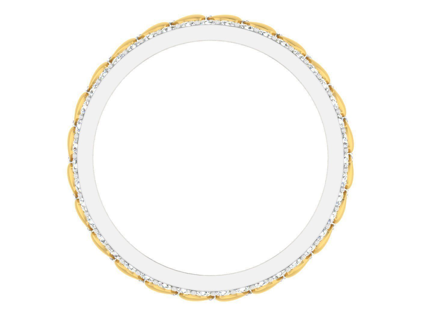 Gold and silver ring with diamonds 3D print model 5 3D print model_3