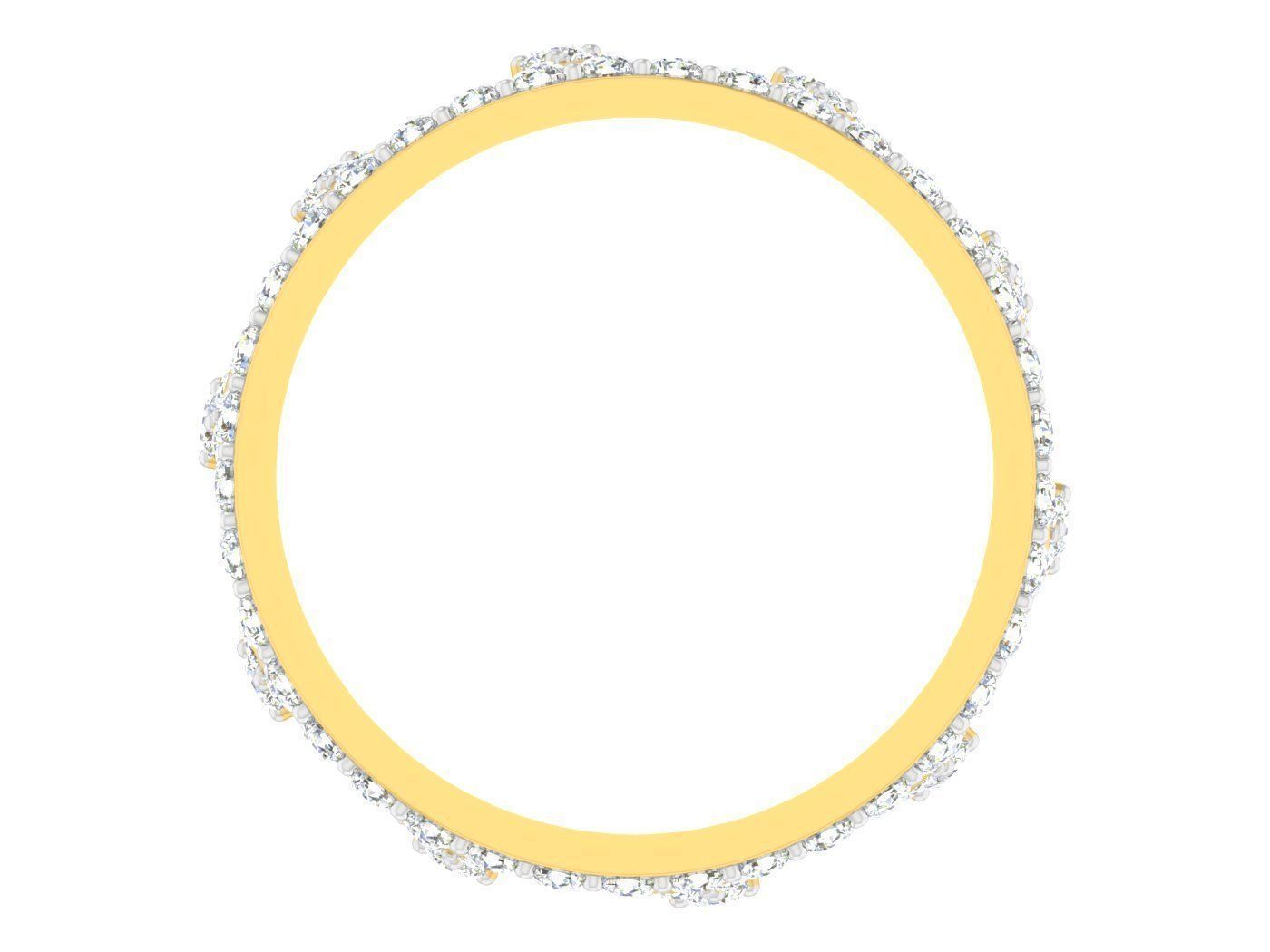 Golden ring with diamonds 3D print model 62 3D print model_3