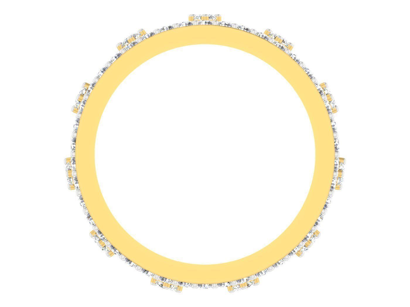 Golden ring with diamonds 3D print model 66 3D print model_3