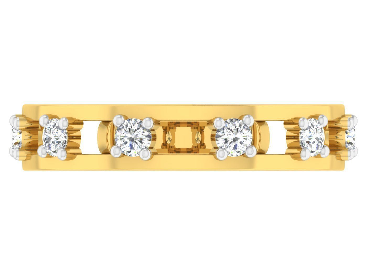 Golden ring with diamonds 3D print model 71 3D print model_1