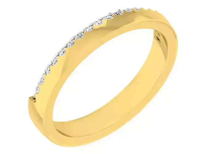 Golden ring with diamonds 3D print model 72