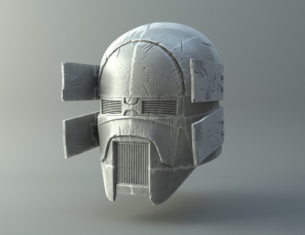 Damaged Sniper helmet - Knights of Ren - Star Wars universe 3D print model_0