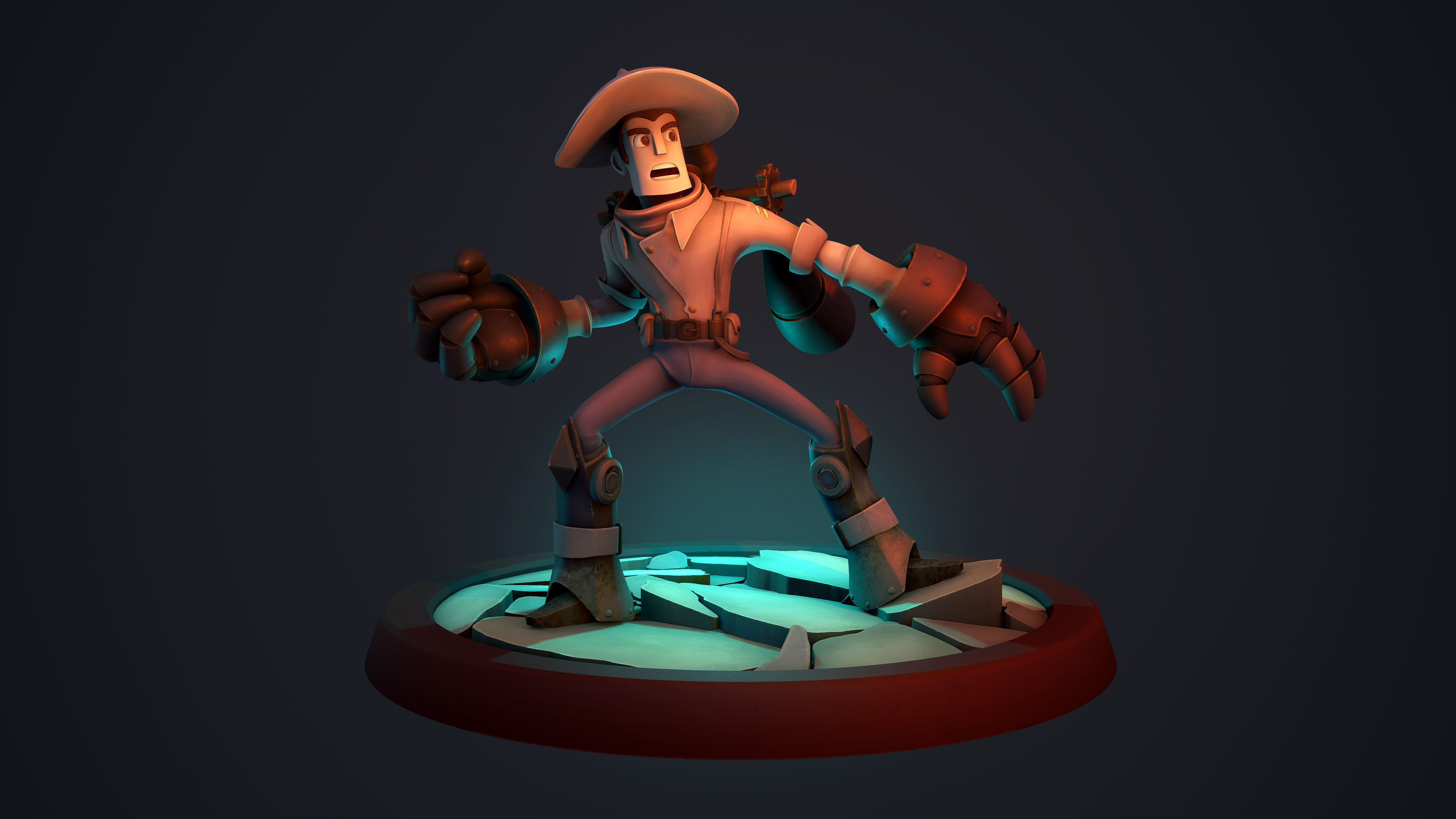 Steam cowboy 3D print model_5