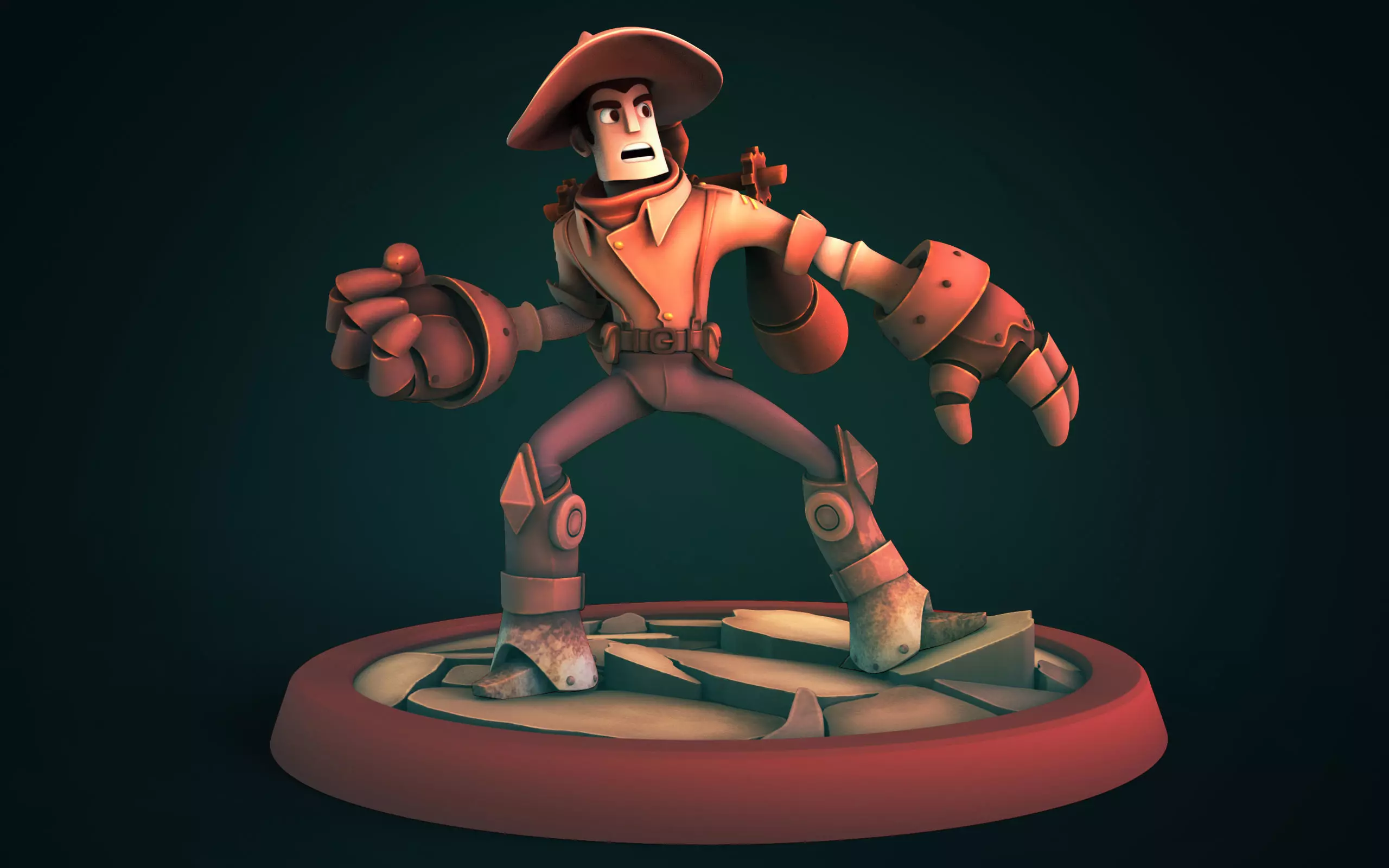Steam cowboy 3D print model_0