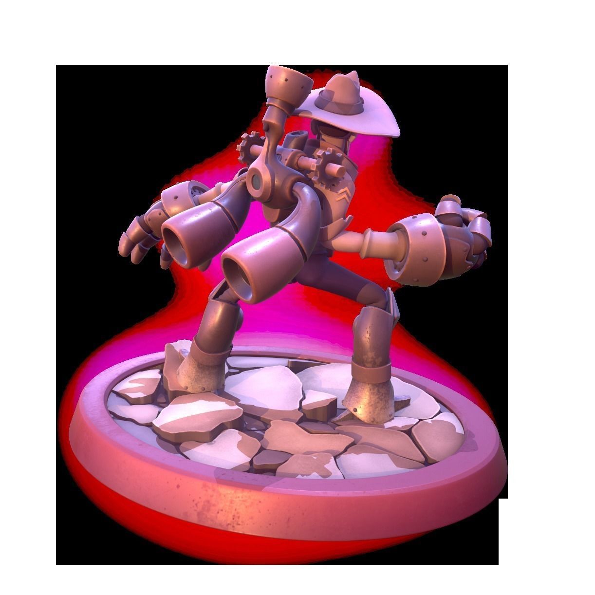 Steam cowboy 3D print model_2