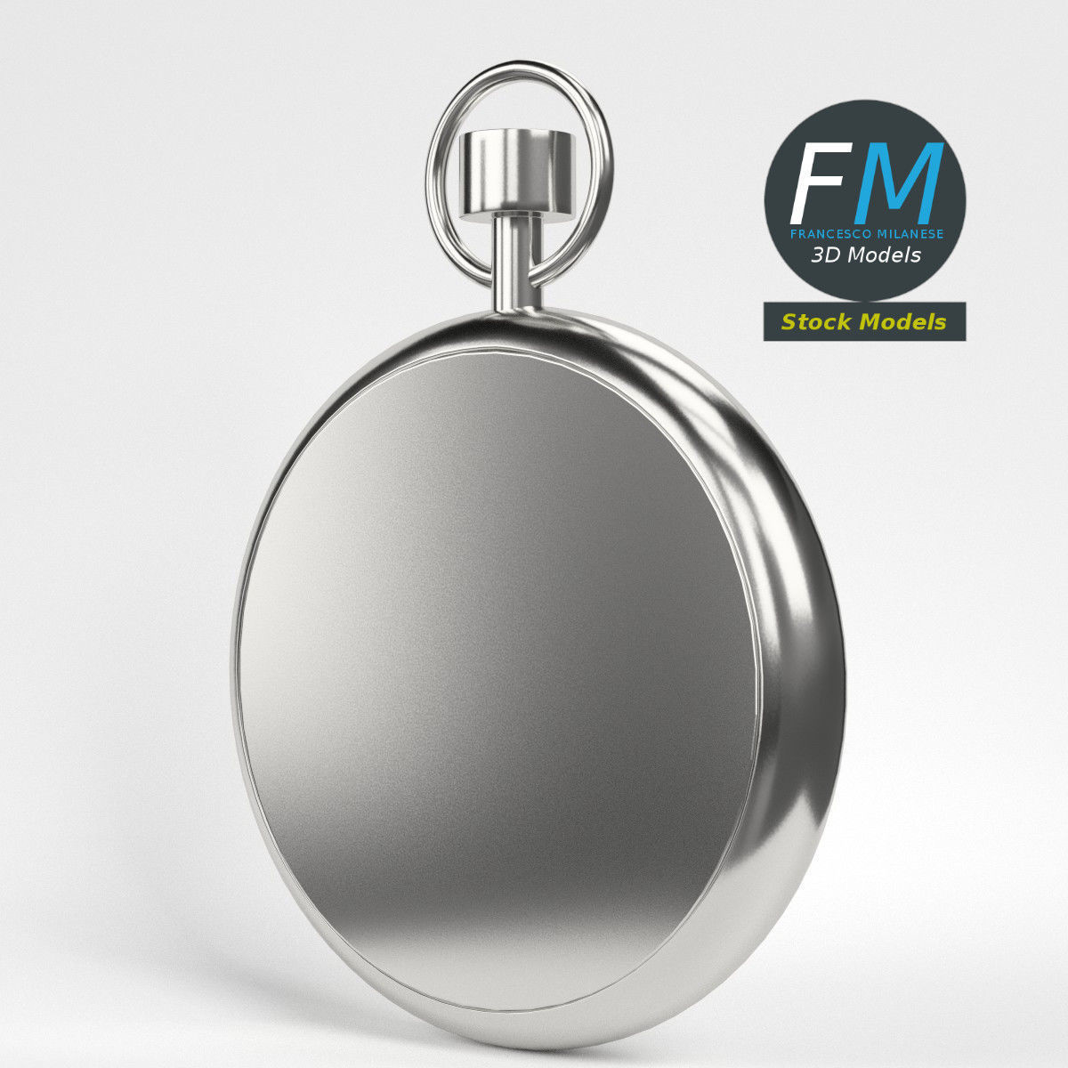 Pocketwatch 2 silver pocket watch 3D model_4