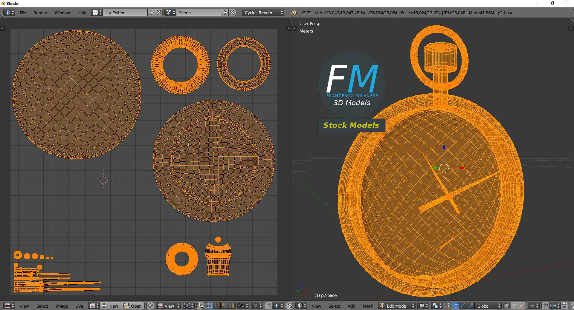 Pocketwatch 2 silver pocket watch 3D model_10