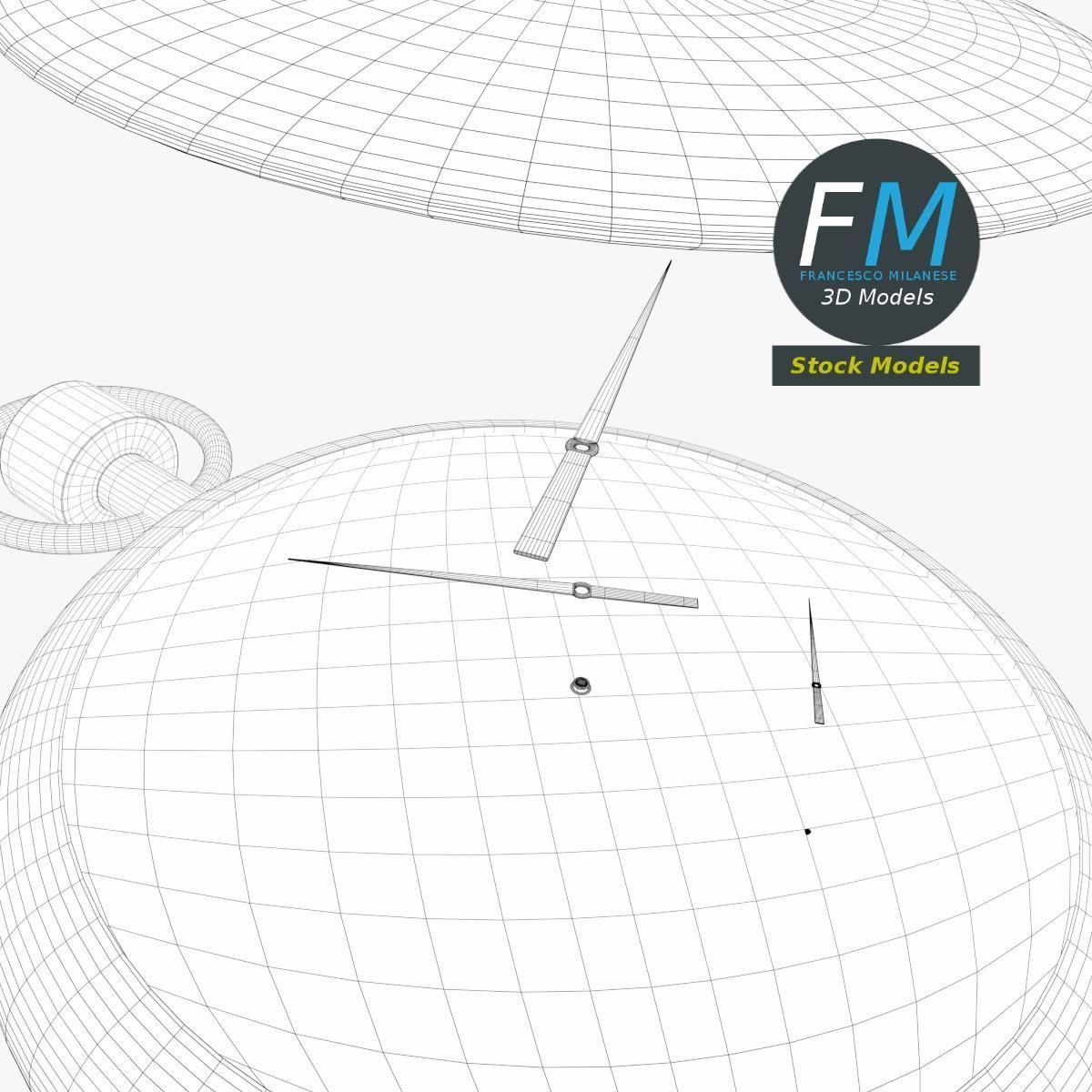 Pocketwatch 2 silver pocket watch 3D model_8