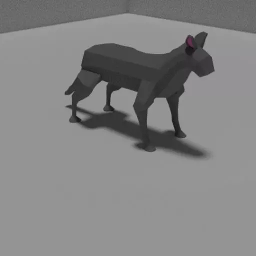 Cat low poly german shepherd Low-poly 3D model_0