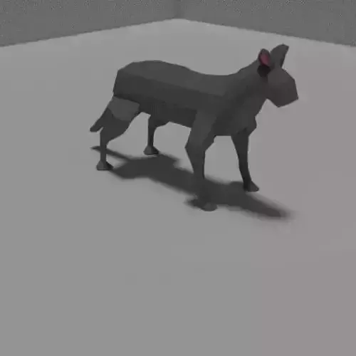 Cat low poly german shepherd Low-poly 3D model