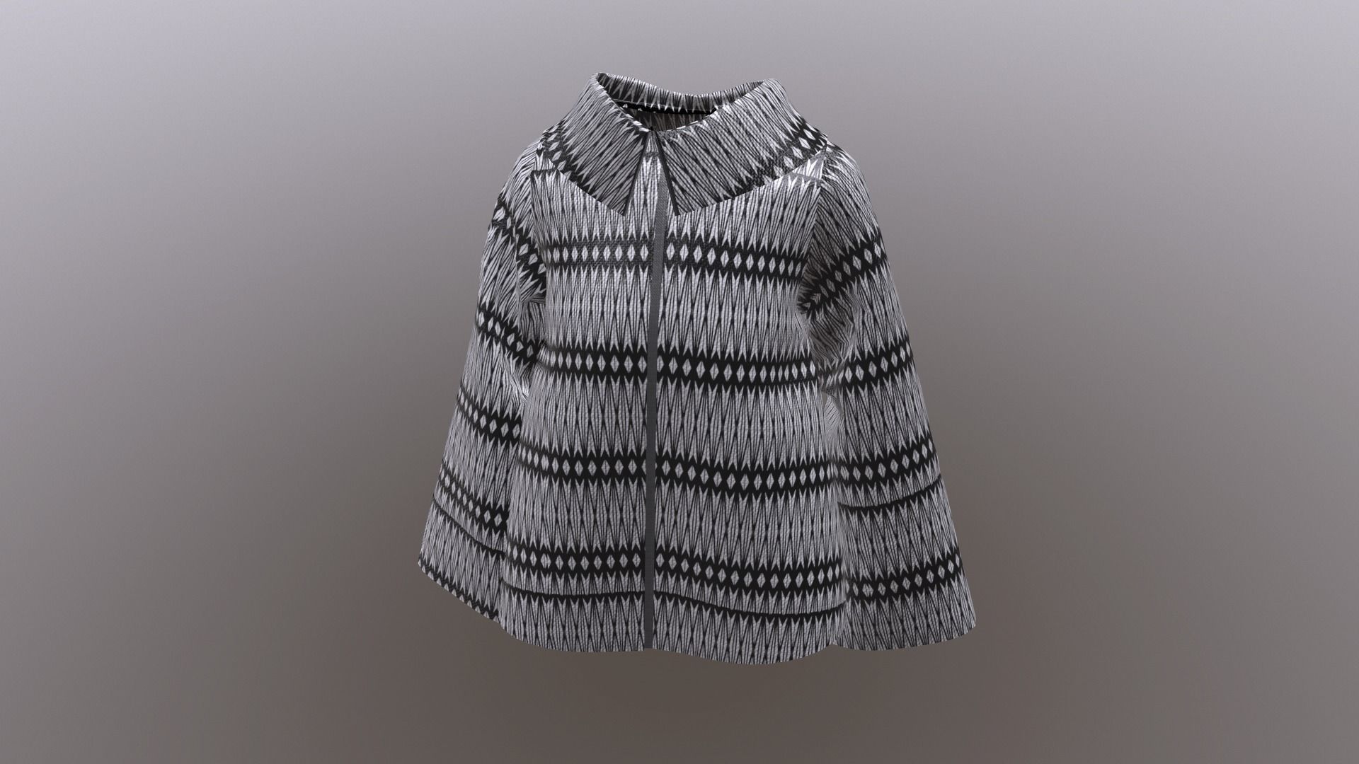 Short coat model 3D model_0