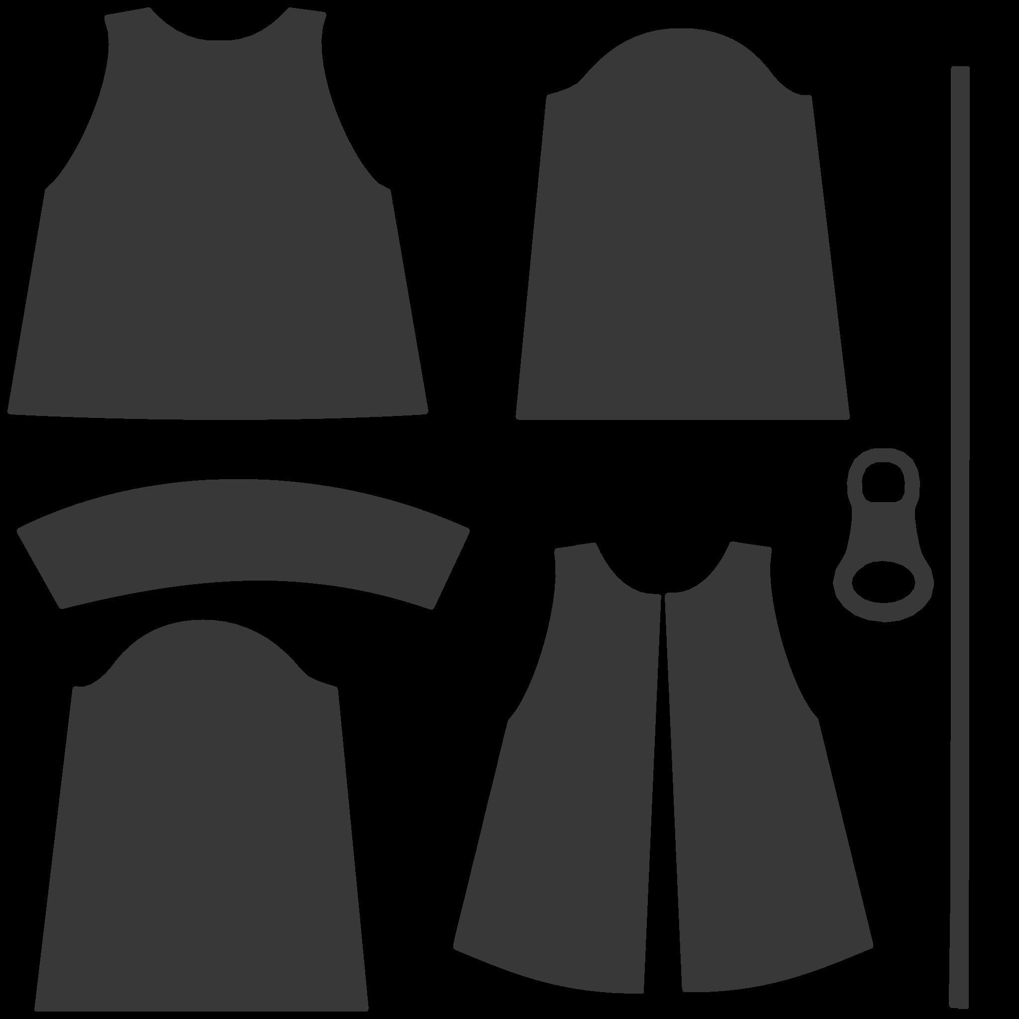 Short coat model 3D model_6