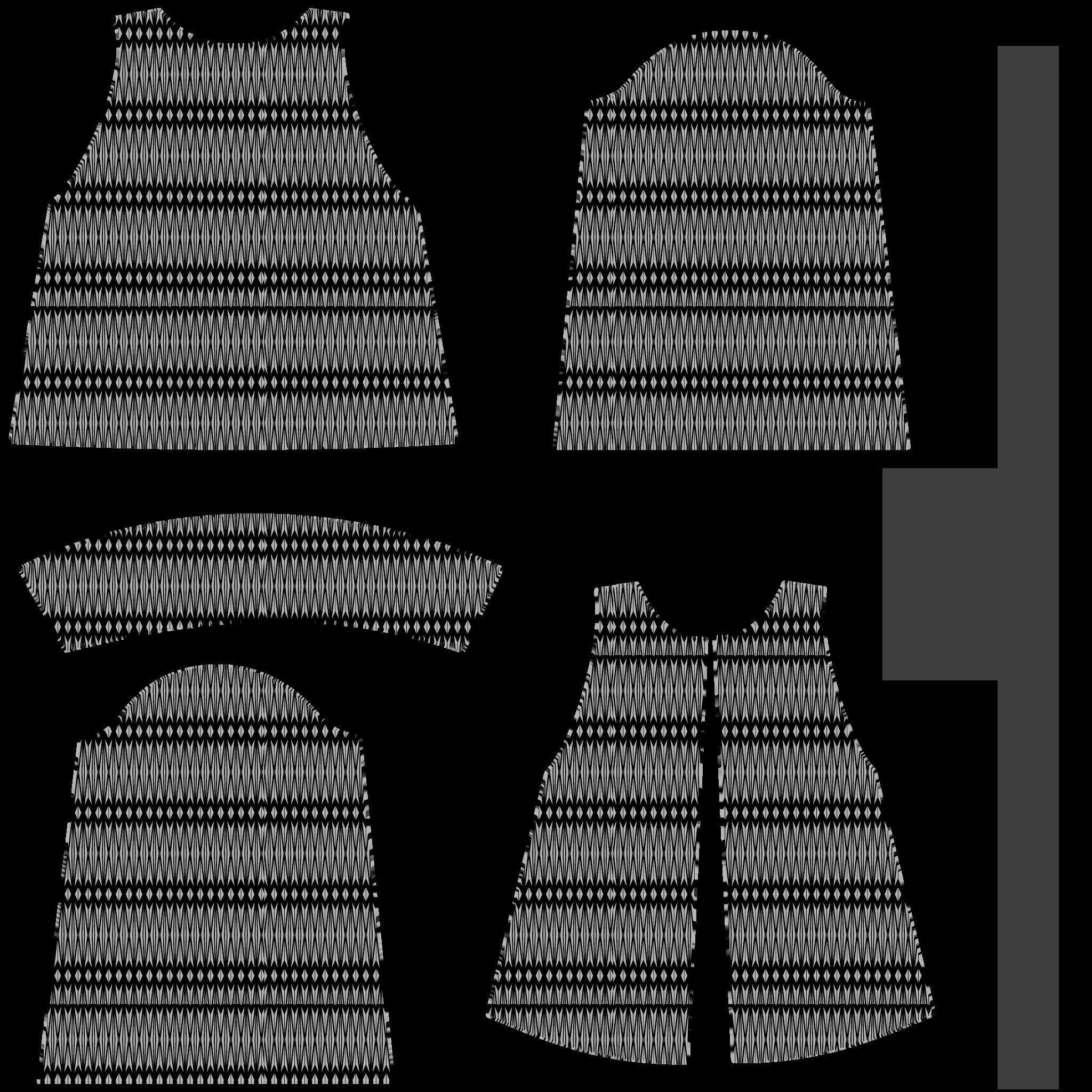 Short coat model 3D model_4