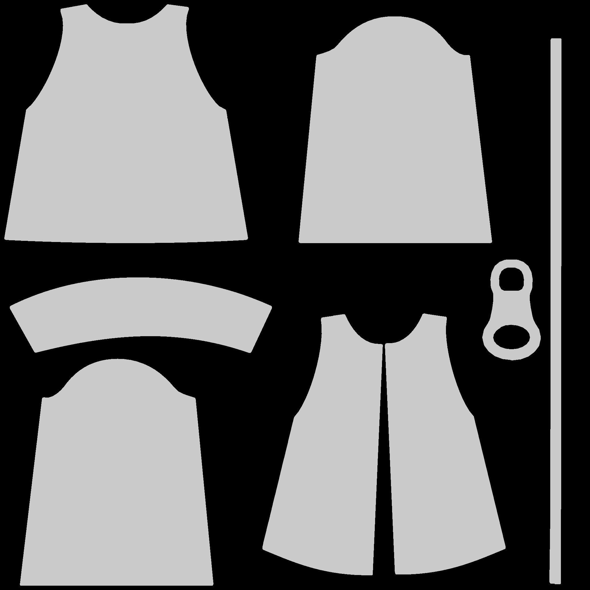 Short coat model 3D model_5