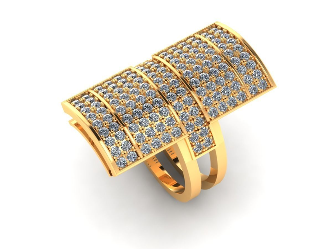 Ring with diamonds 3D print model 8