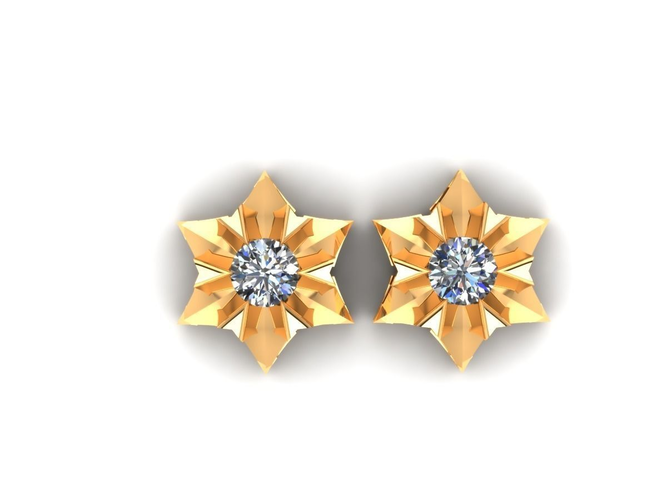 Earrings with diamonds 3D print model 1