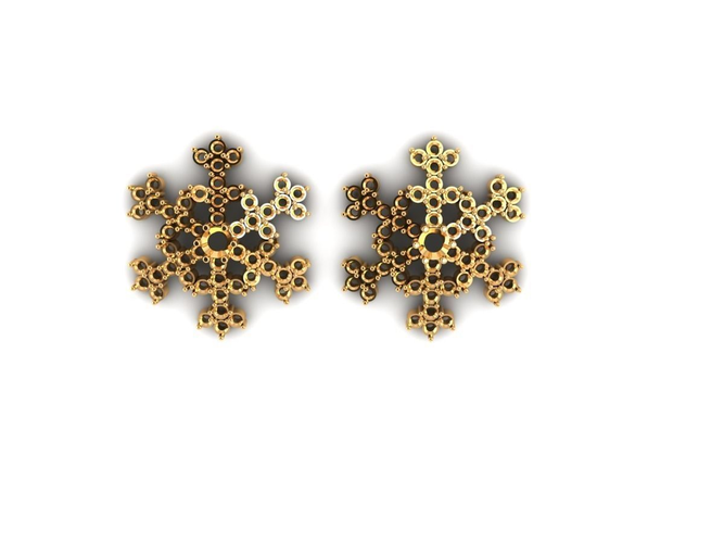 Earrings Snowflakes 3D print model 1 3D model