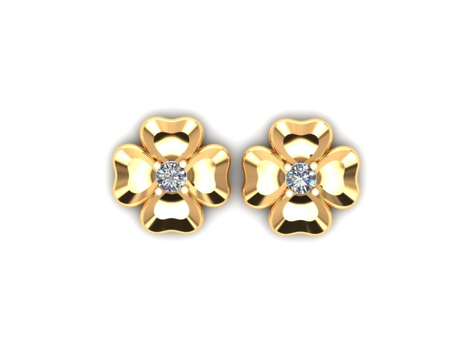 Earrings with diamonds 3D print model 3