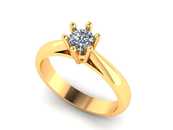 Ring with diamonds 3D print model 19