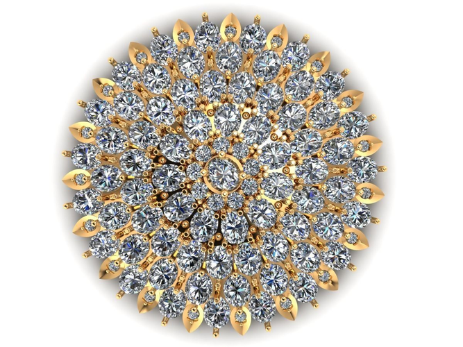 Pendant with diamonds 3D print model 9