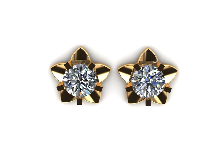 Earrings with diamonds 3D print model 9