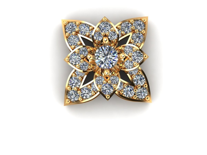 Pendant with diamond 3D print model 17