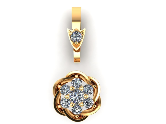 Pendant with diamonds 3D print model 19
