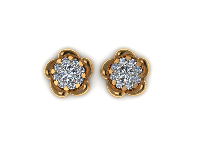 Earrings with diamonds 3D print model 17