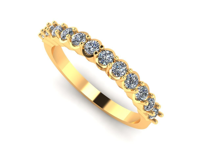 Ring with diamonds 3D print model 27