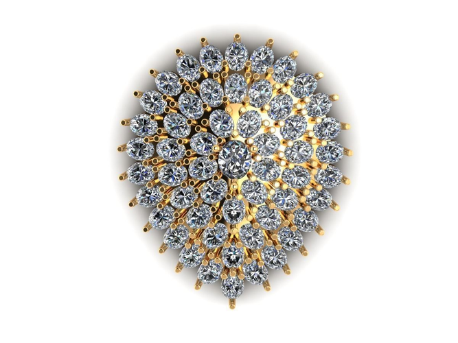 Pendant with diamond 3D print model 25