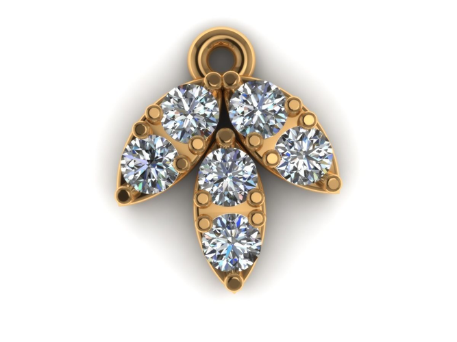 Pendant with diamonds 3D print model 31