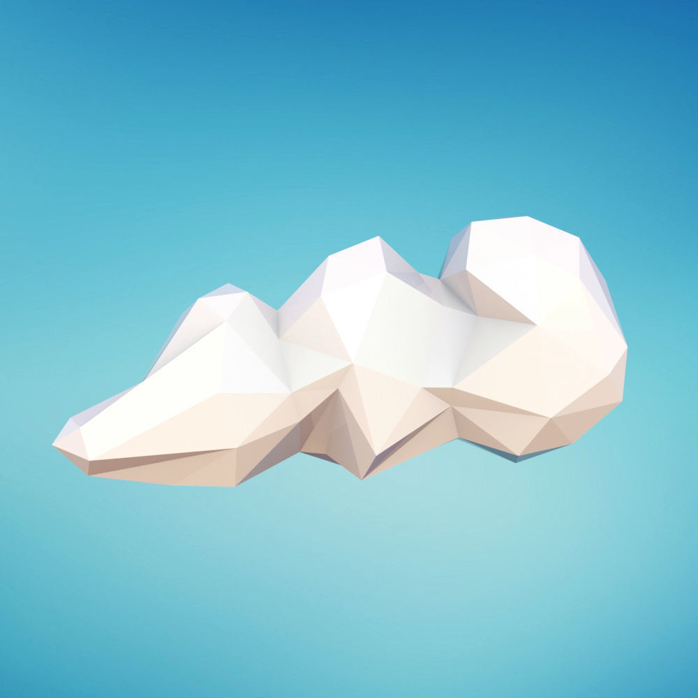 Low Poly Clouds Low-poly 3D model_2