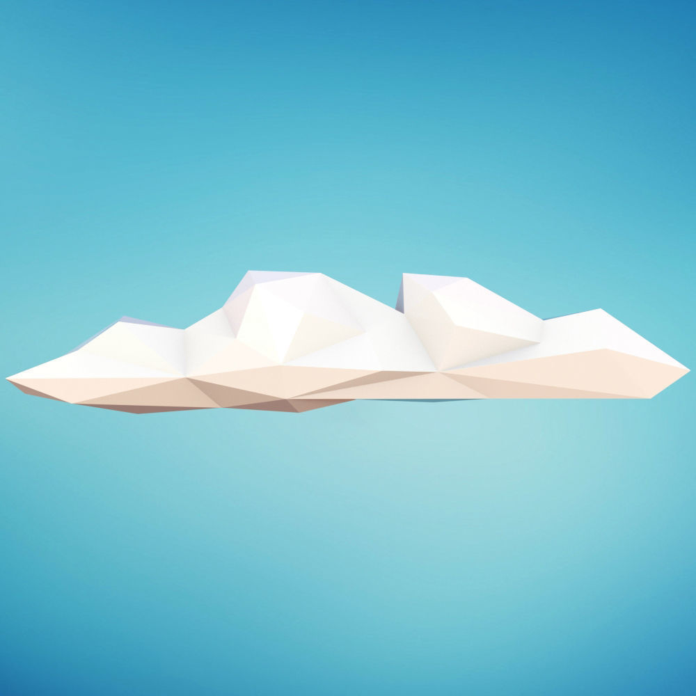 Low Poly Clouds Low-poly 3D model_4