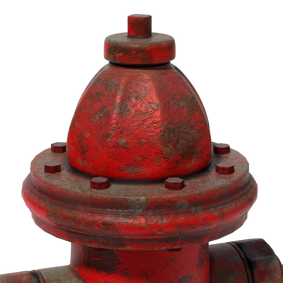 Weathered Fire Hydrant 3D model_4