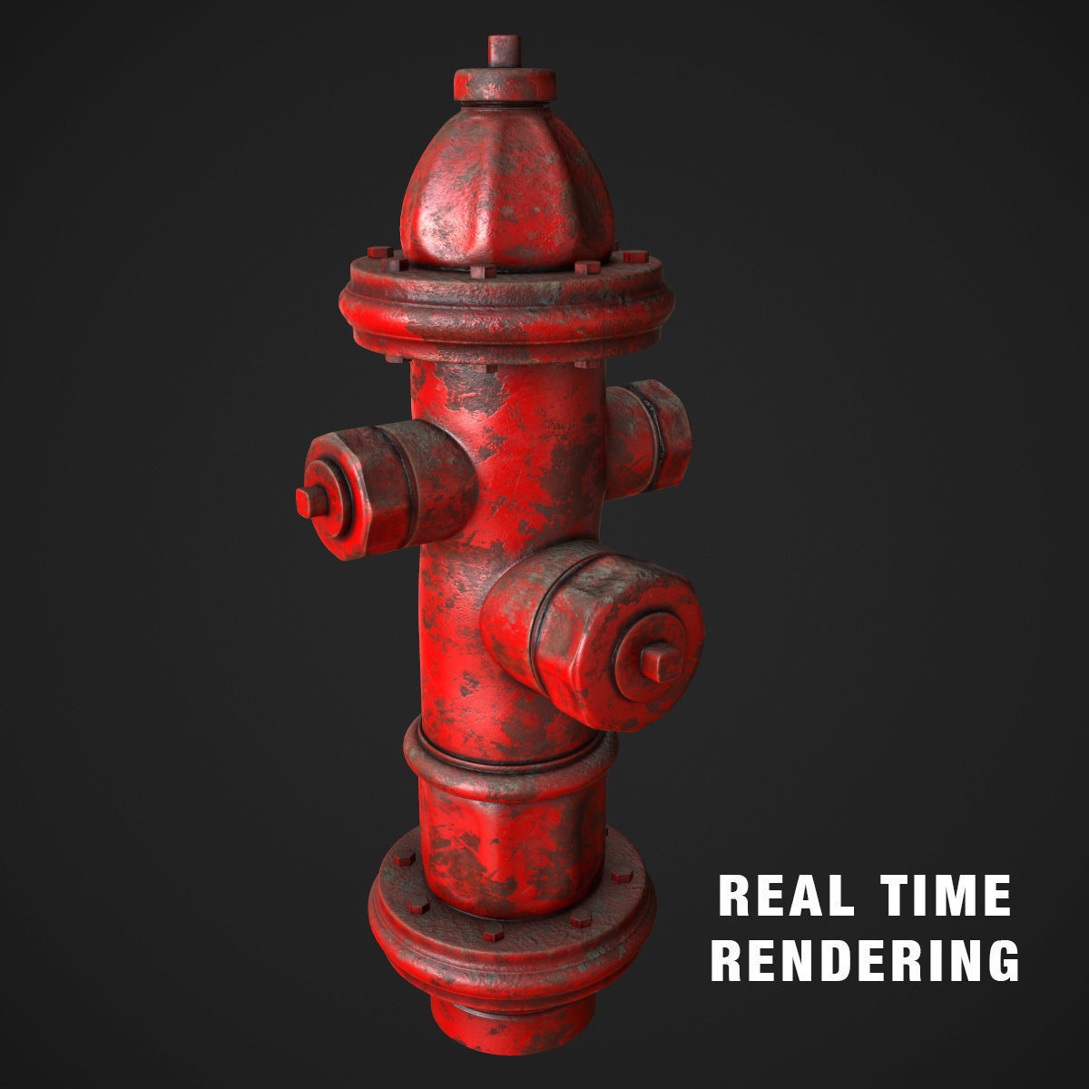 Weathered Fire Hydrant 3D model_7