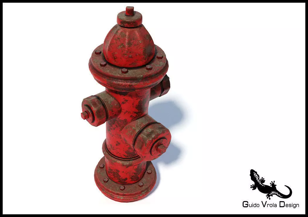 Weathered Fire Hydrant 3D model_0