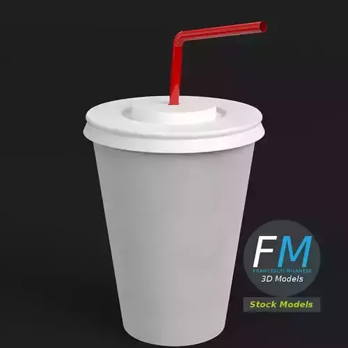 Paper cup with straw