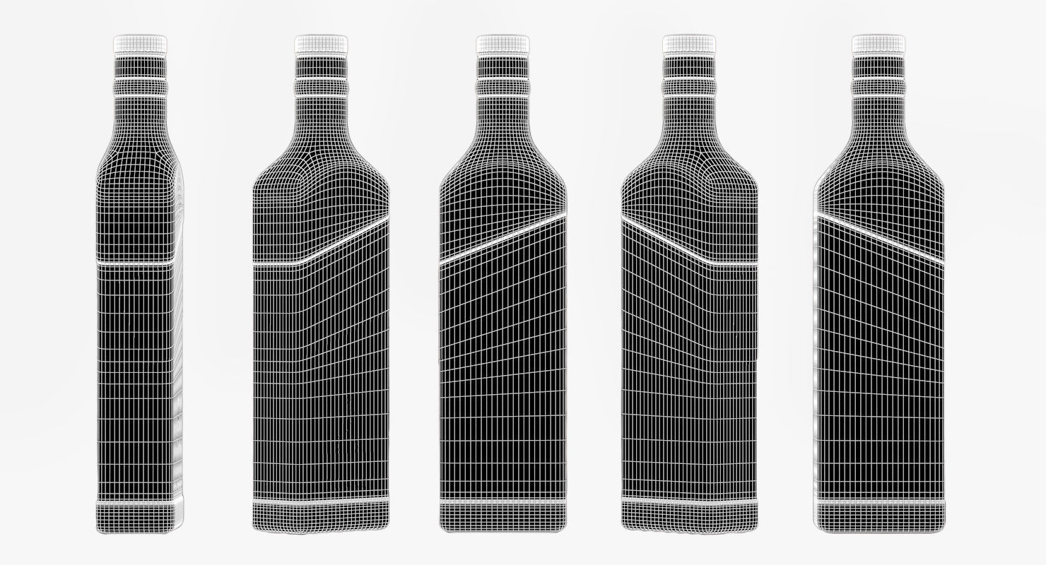 Red Label Whiskey bottle 3D model_2