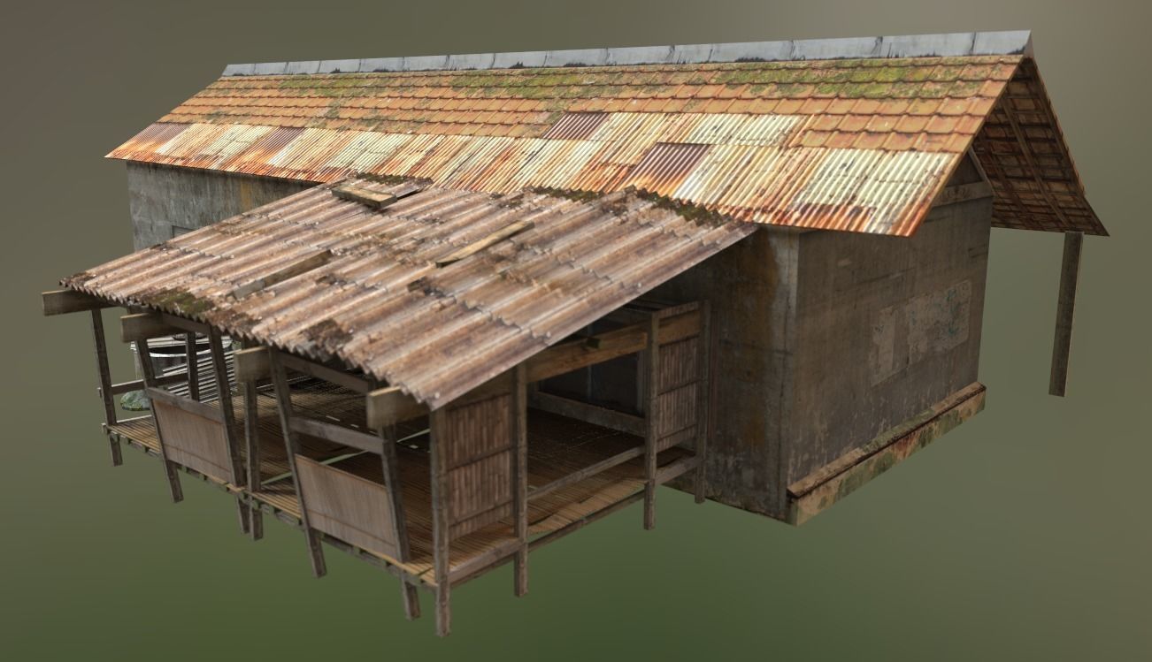 Asian Traditional Village Low-poly 3D model_0