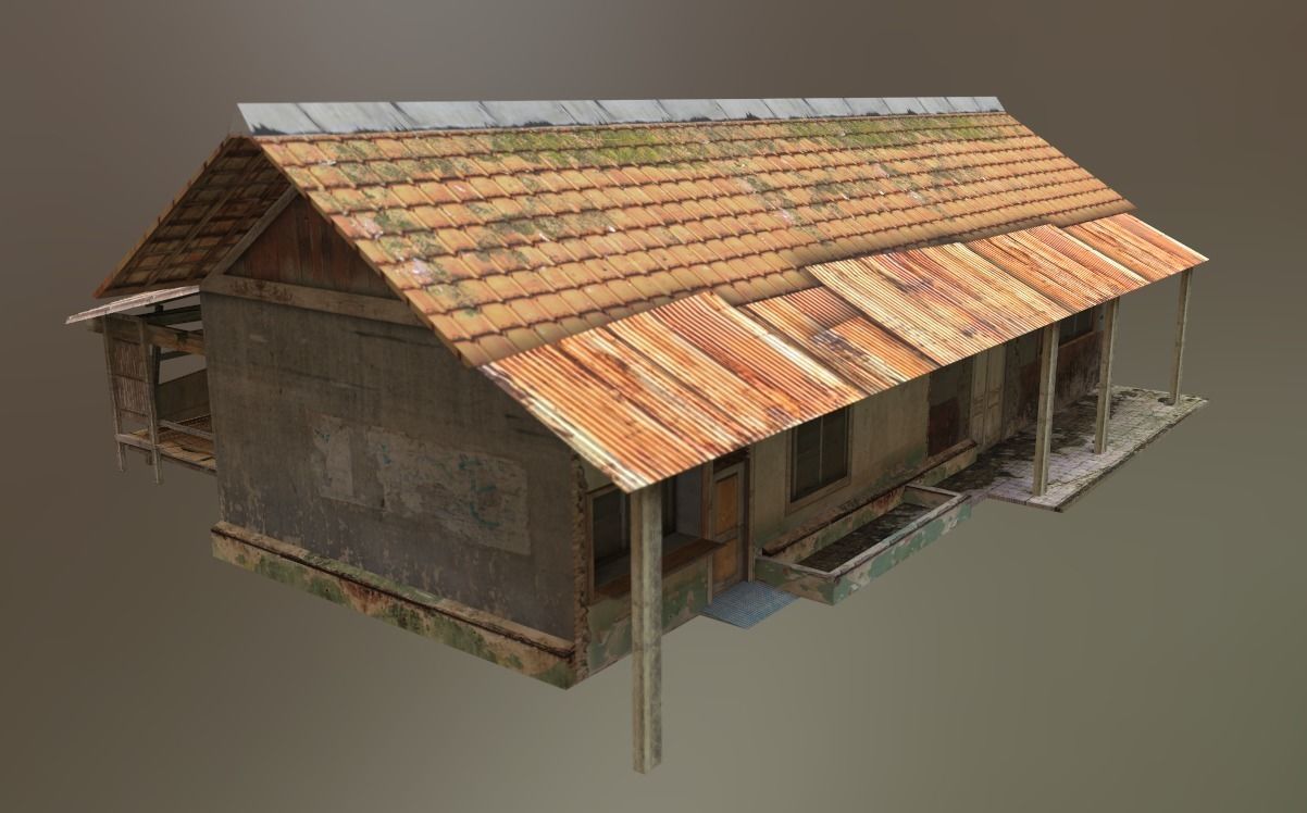 Asian Traditional Village Low-poly 3D model_2