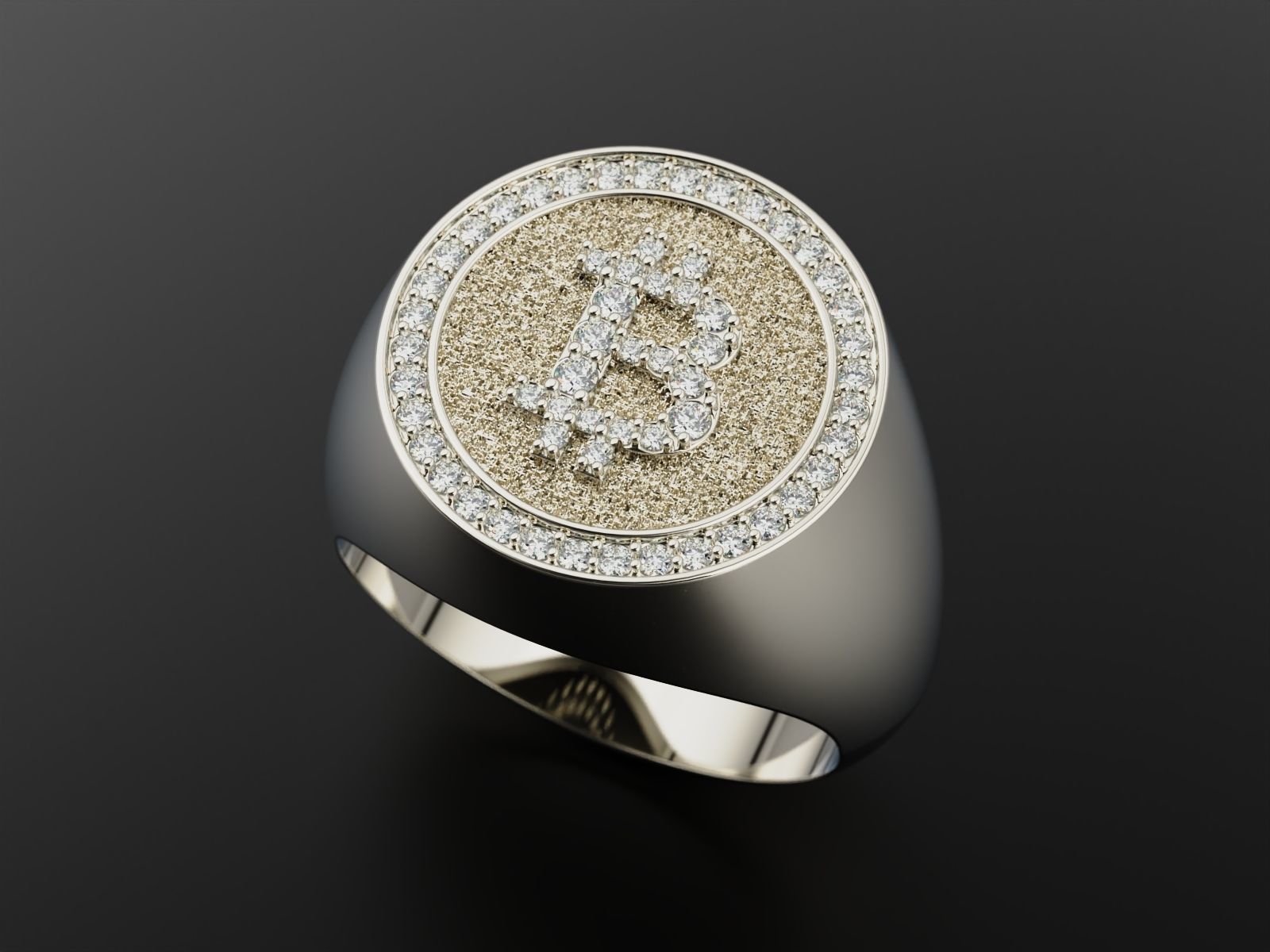 Bitcoin ring 3D print model_1
