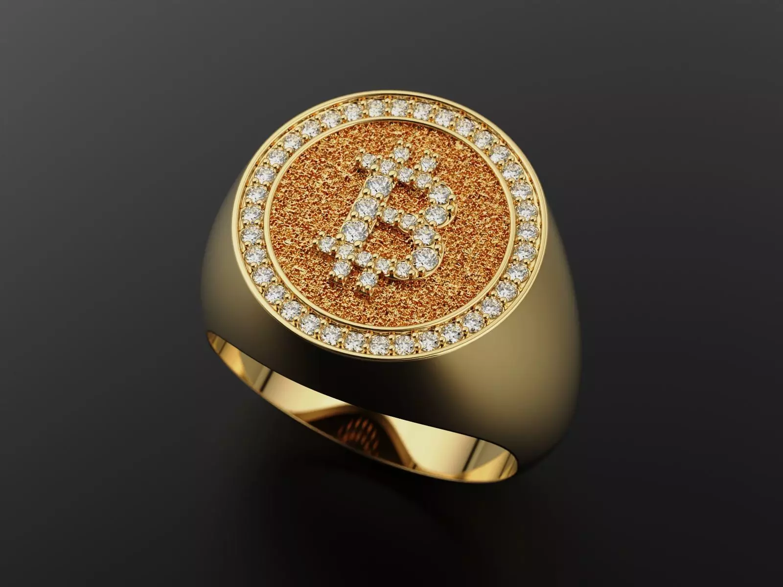 Bitcoin ring 3D print model_0
