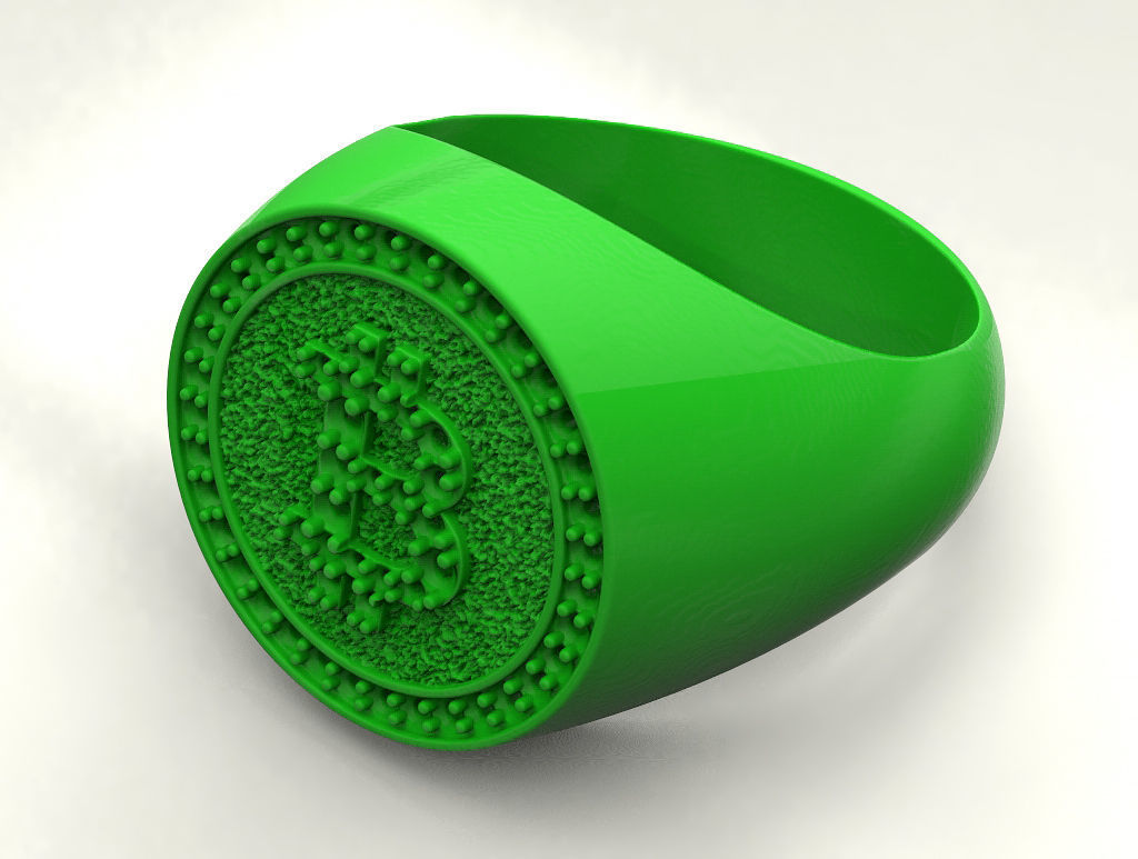Bitcoin ring 3D print model_2
