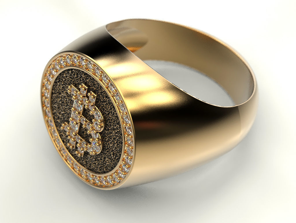 Bitcoin ring 3D print model_9